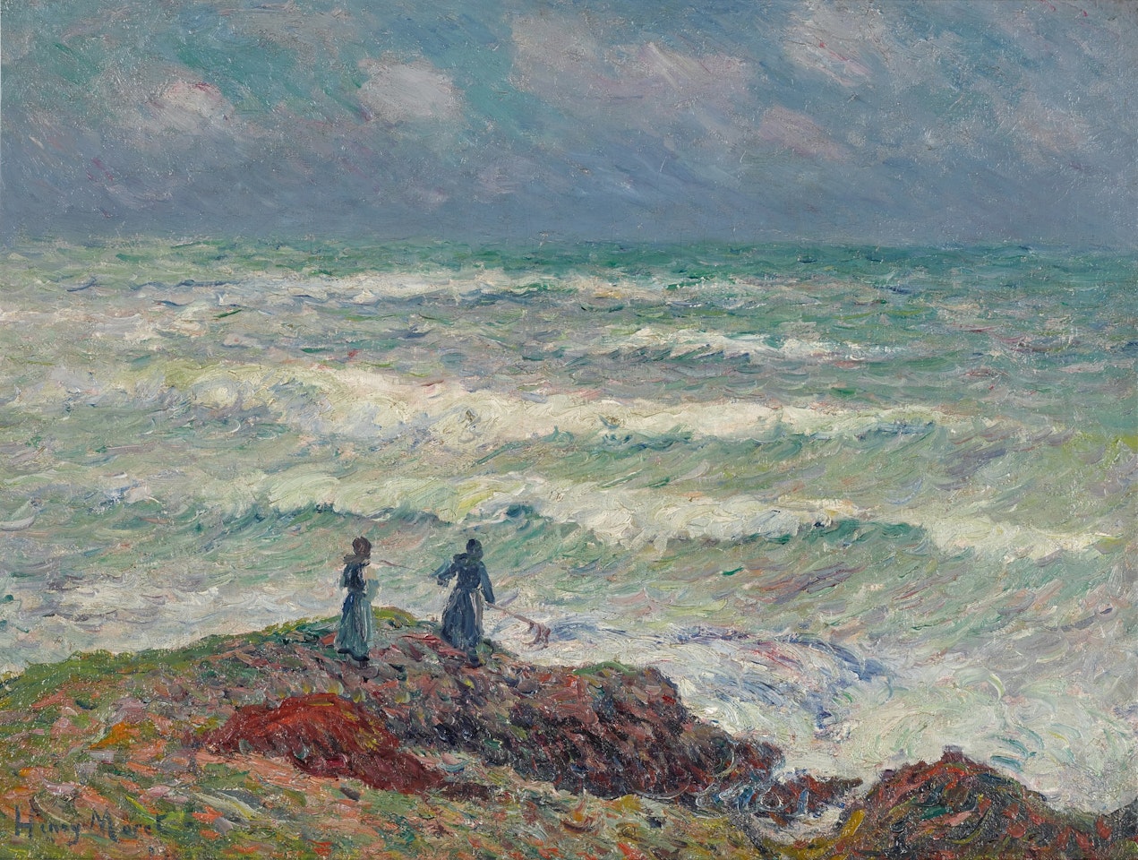 Gros temps, côte du Finistère by Henry Moret