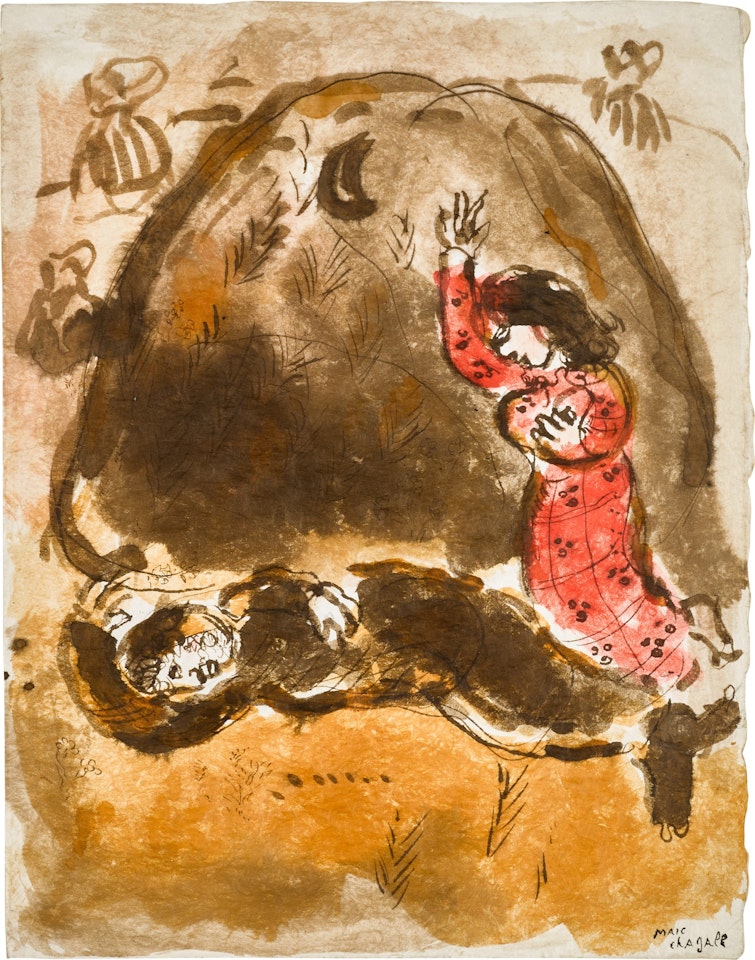 Ruth aux pieds de Booz by Marc Chagall