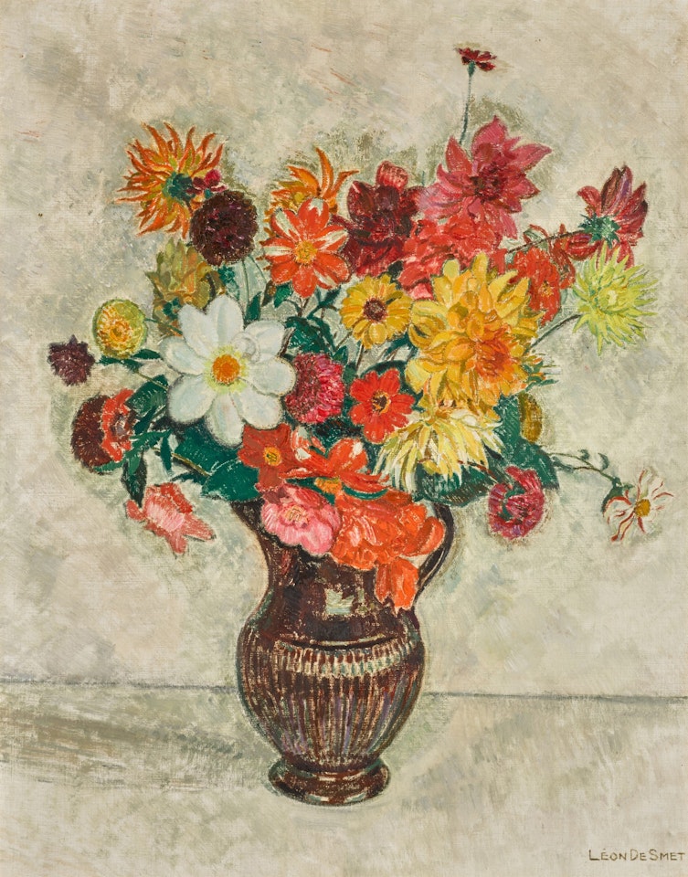 Fleurs dans une cruche by Leon de Smet