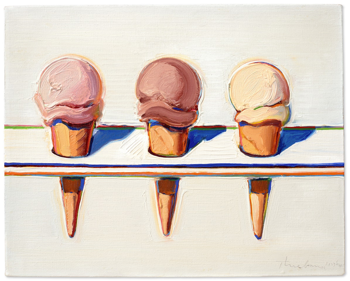 Three Ice Cream Cones by Wayne Thiebaud