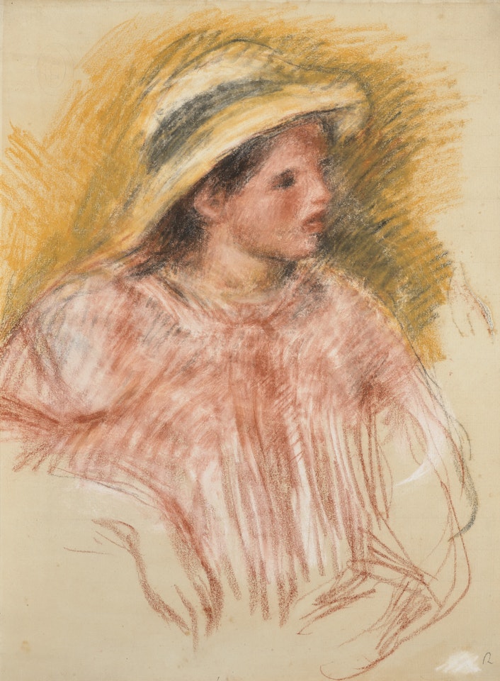 Buste de femme avec chapeau by Pierre-Auguste Renoir
