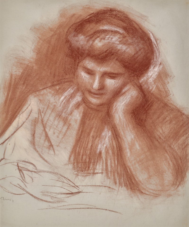 Gabrielle lisant (recto); Buste de Coco (verso) by Pierre-Auguste Renoir
