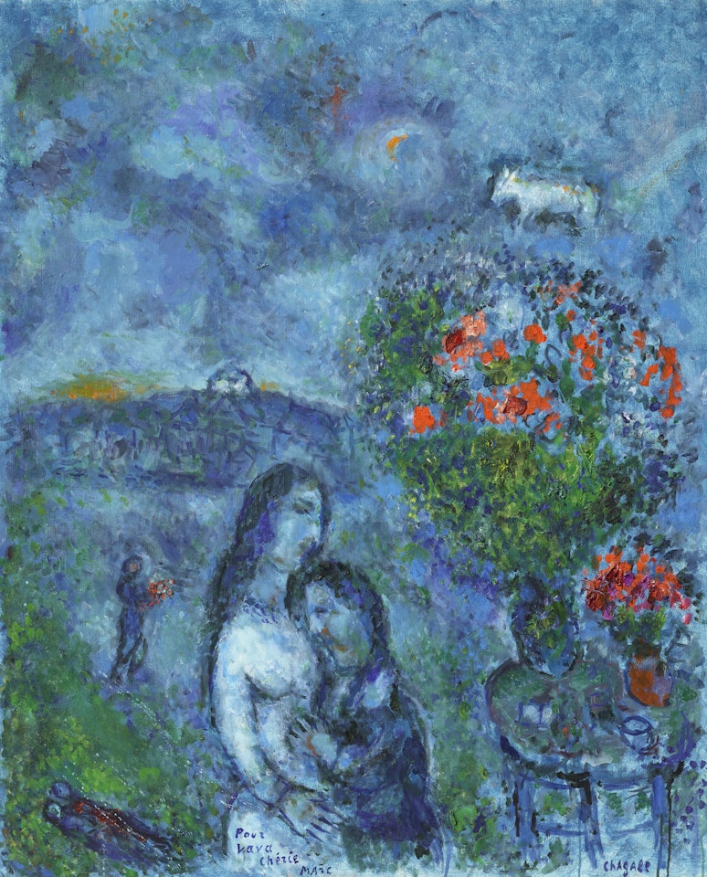 Confidence dans le paysage bleu by Marc Chagall