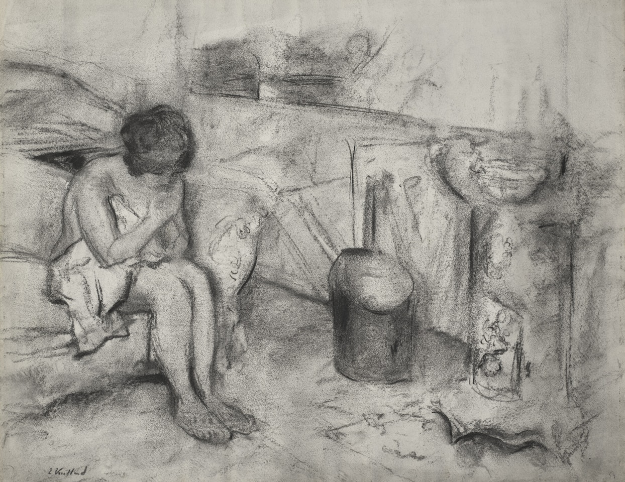 Nu assis dans l’atelier by Édouard Vuillard
