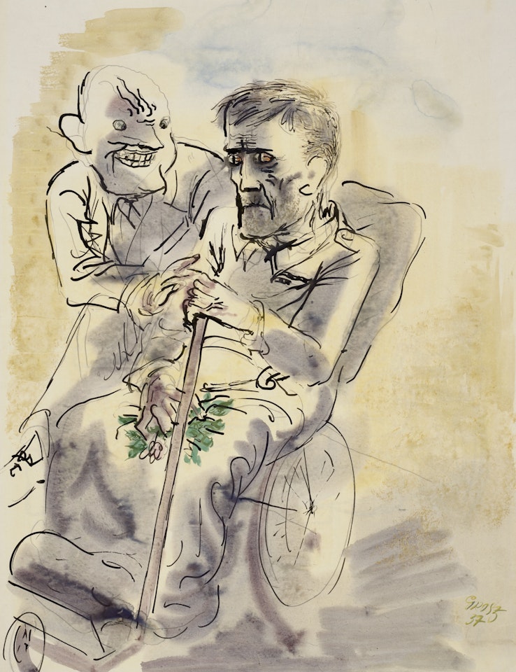 Patient (recto); Two Soldiers (verso) by George Grosz