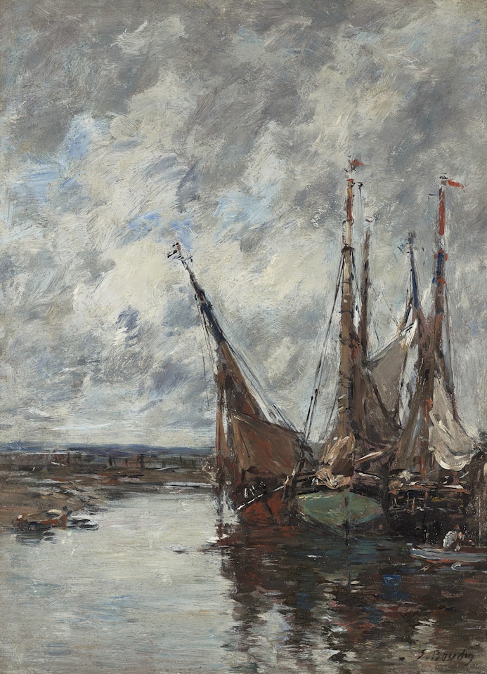 Trouville, voiliers échoués by Eugène Boudin