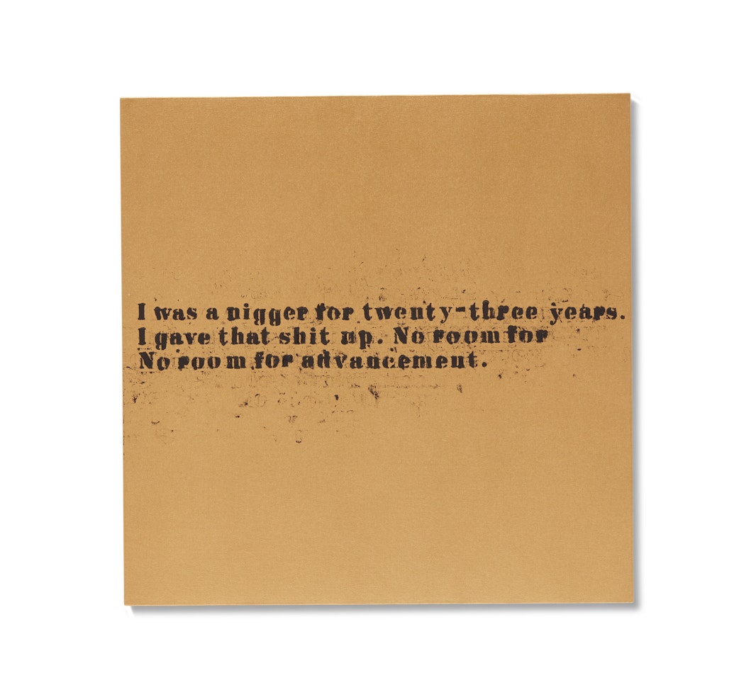 No Room (Gold) #47 by Glenn Ligon