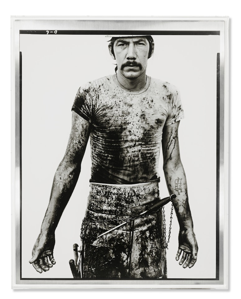 Blue Cloud Wright, Slaughterhouse Worker, Omaha, Nebraska, August 10 by Richard Avedon
