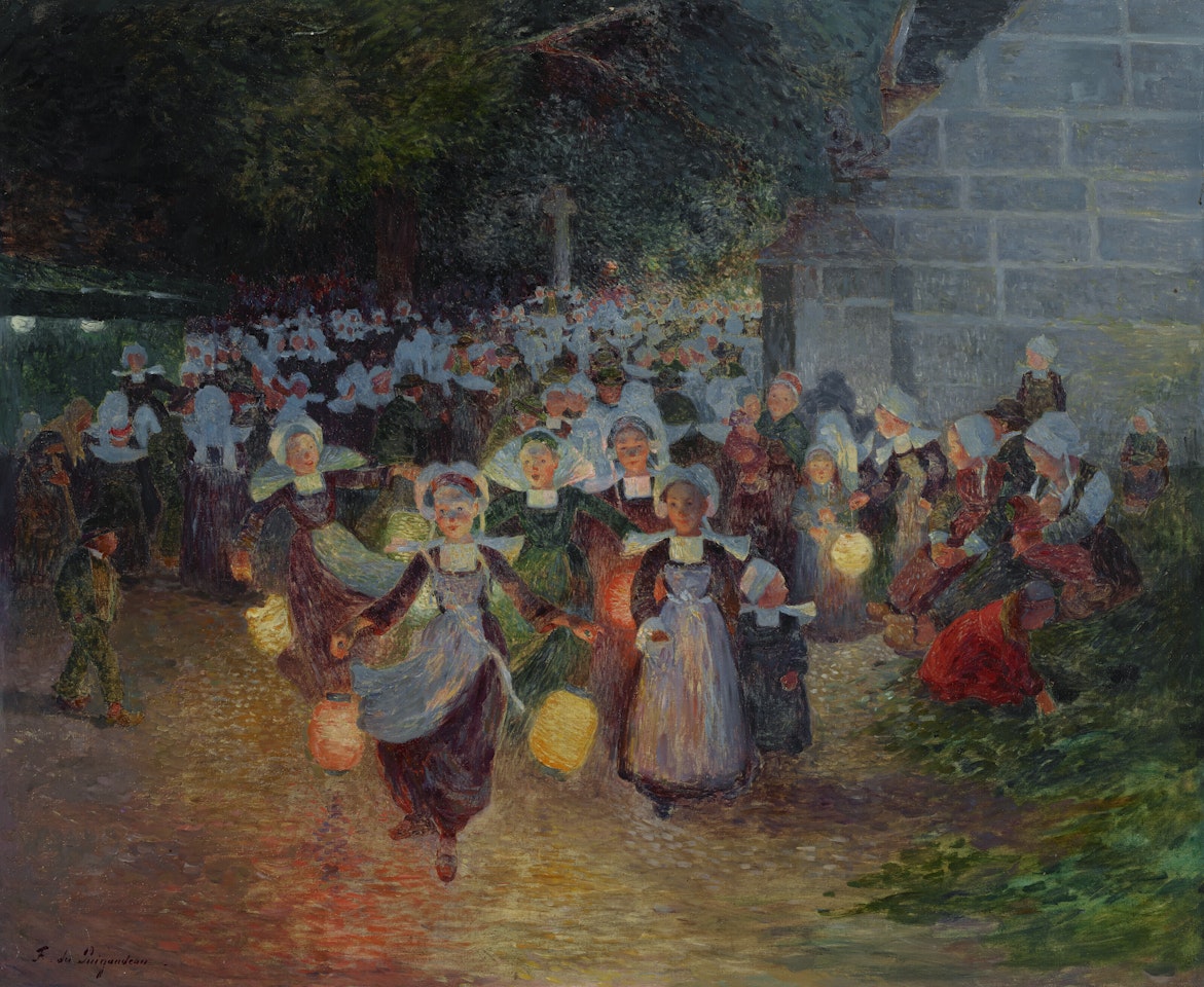Bretonnes aux lampions à Notre-Dame-de-Trémalo (Pont-Aven) by Ferdinand du Puigaudeau