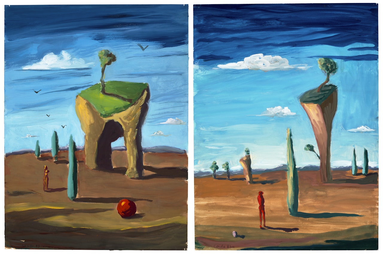 Human Landscape and Thought Trap [Two Works] by George Condo