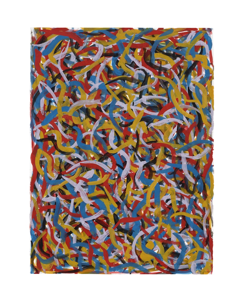 Not Straight Brushstrokes in All Directions by Sol LeWitt