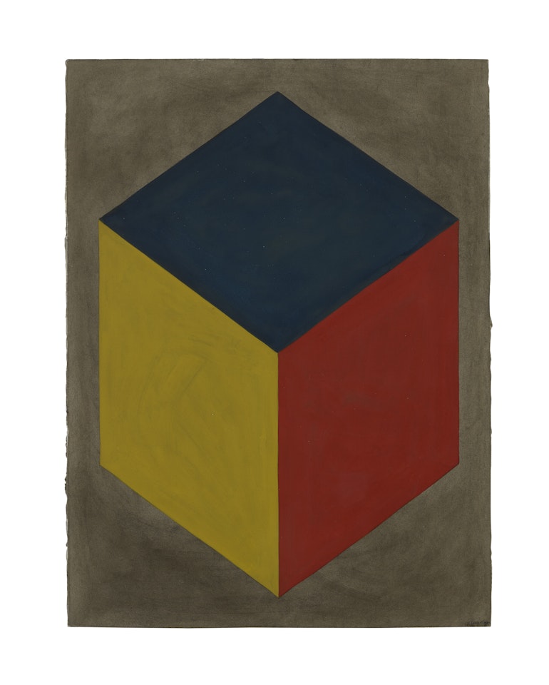 A Cube with Color Ink Washes Superimposed by Sol LeWitt
