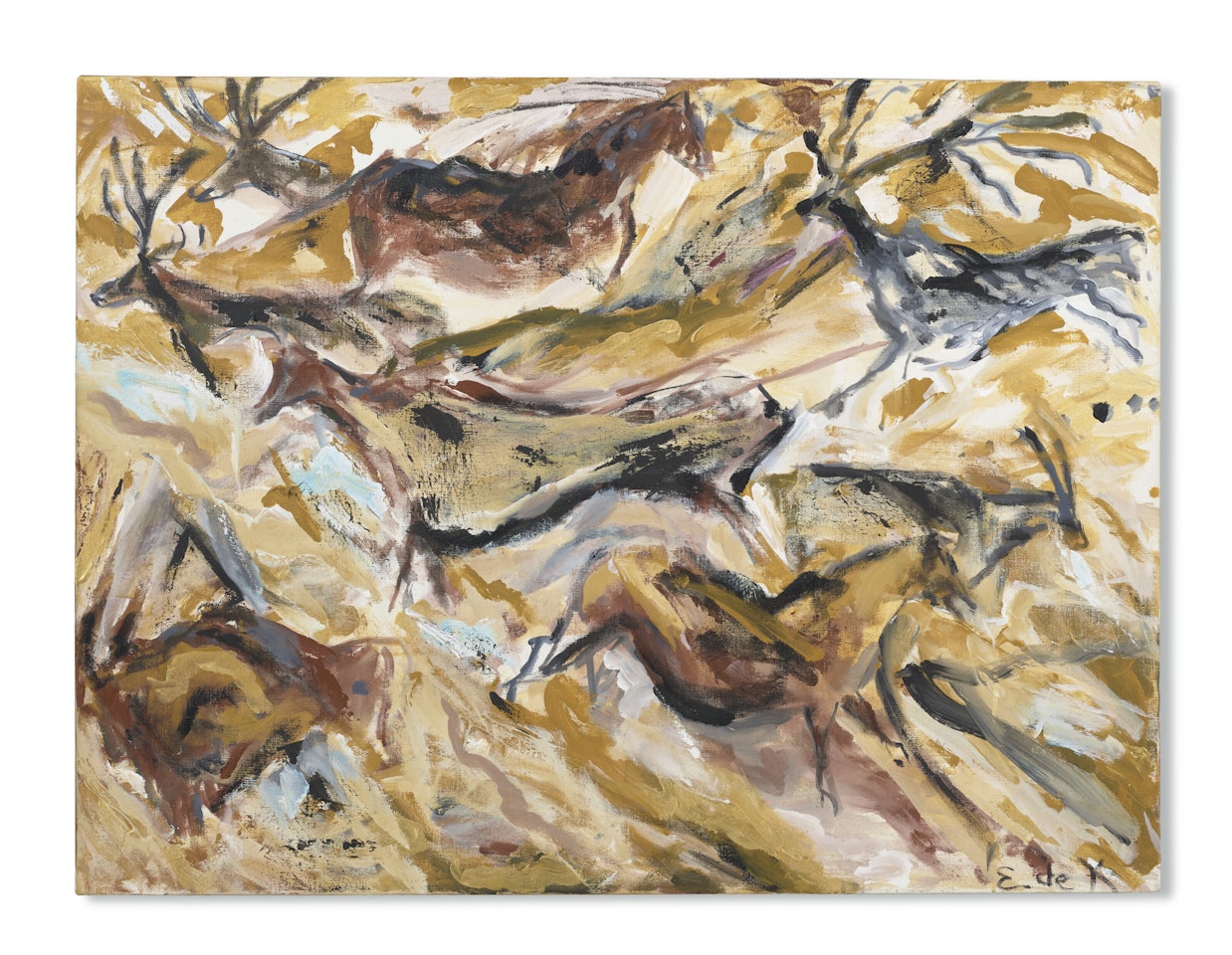 Red and Yellow Oxide Wall (Cave #176) by Elaine de Kooning