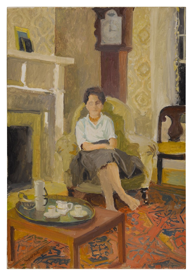 Portrait of Edith Schloss in Porter's Southampton Parlor by Fairfield Porter