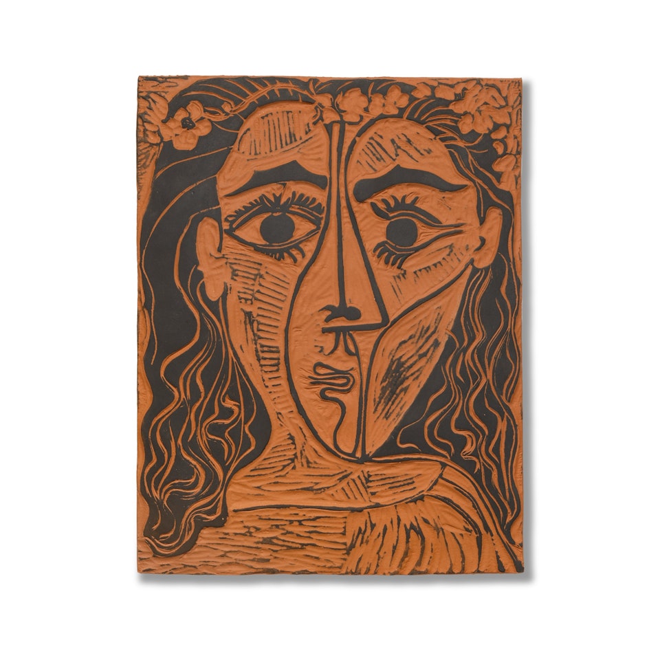 Tête de femme à la couronne de fleurs (A. R. 522) by Pablo Picasso