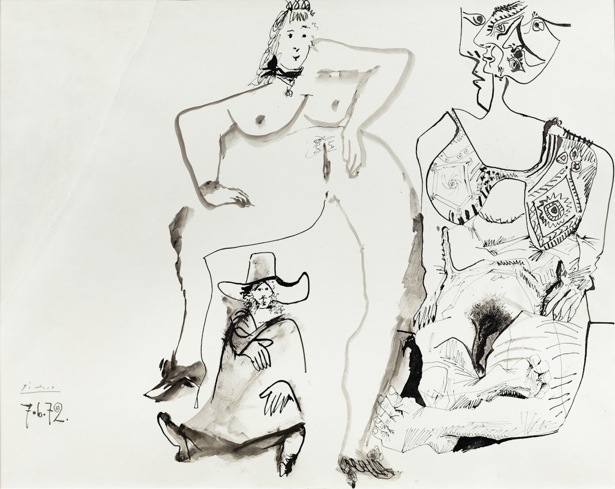 Trois personnages by Pablo Picasso