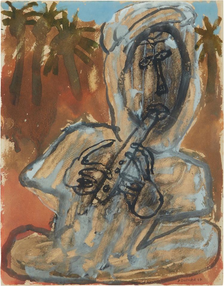 Jouer de flûte by Jean Dubuffet
