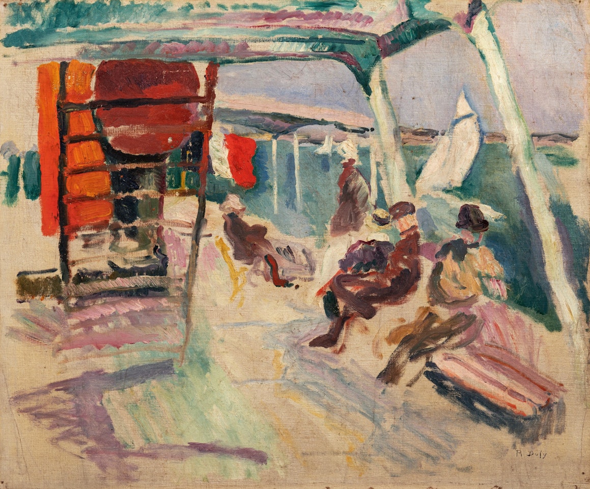 La Plage arrière du vapeur reliante Le Havre à Deauville by Raoul Dufy