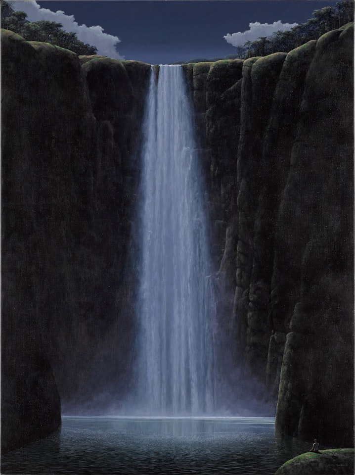Contemplador de cascada en la noche by Tomas Sanchez