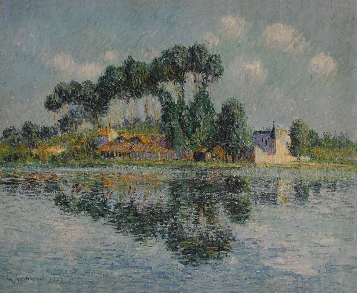 Peupliers sur les bords de l'Yonne by Gustave Loiseau