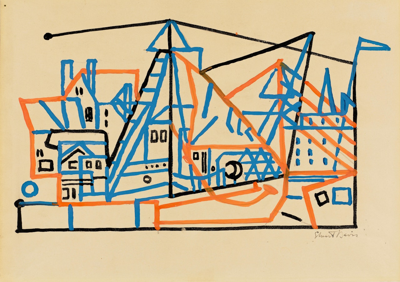 Town and Boats by Stuart Davis