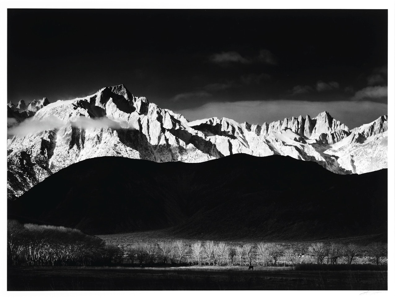 Winter Sunrise, Sierra Nevada from Lone Pine, California by Ansel Adams
