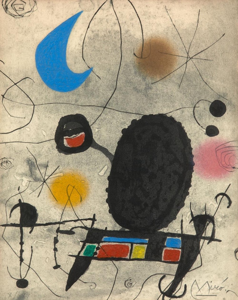 Oiseau Solaire - Oiseau lunaire - étincelles by Joan Miró