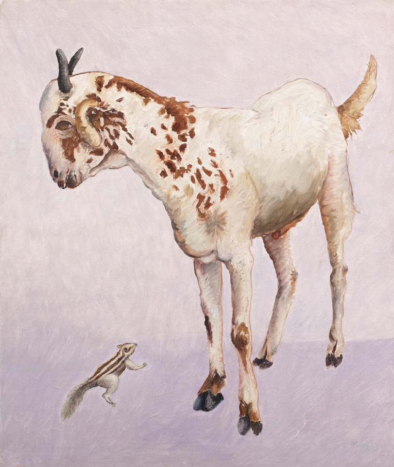 Untitled (Goat and Squirrel) by Manjit Bawa