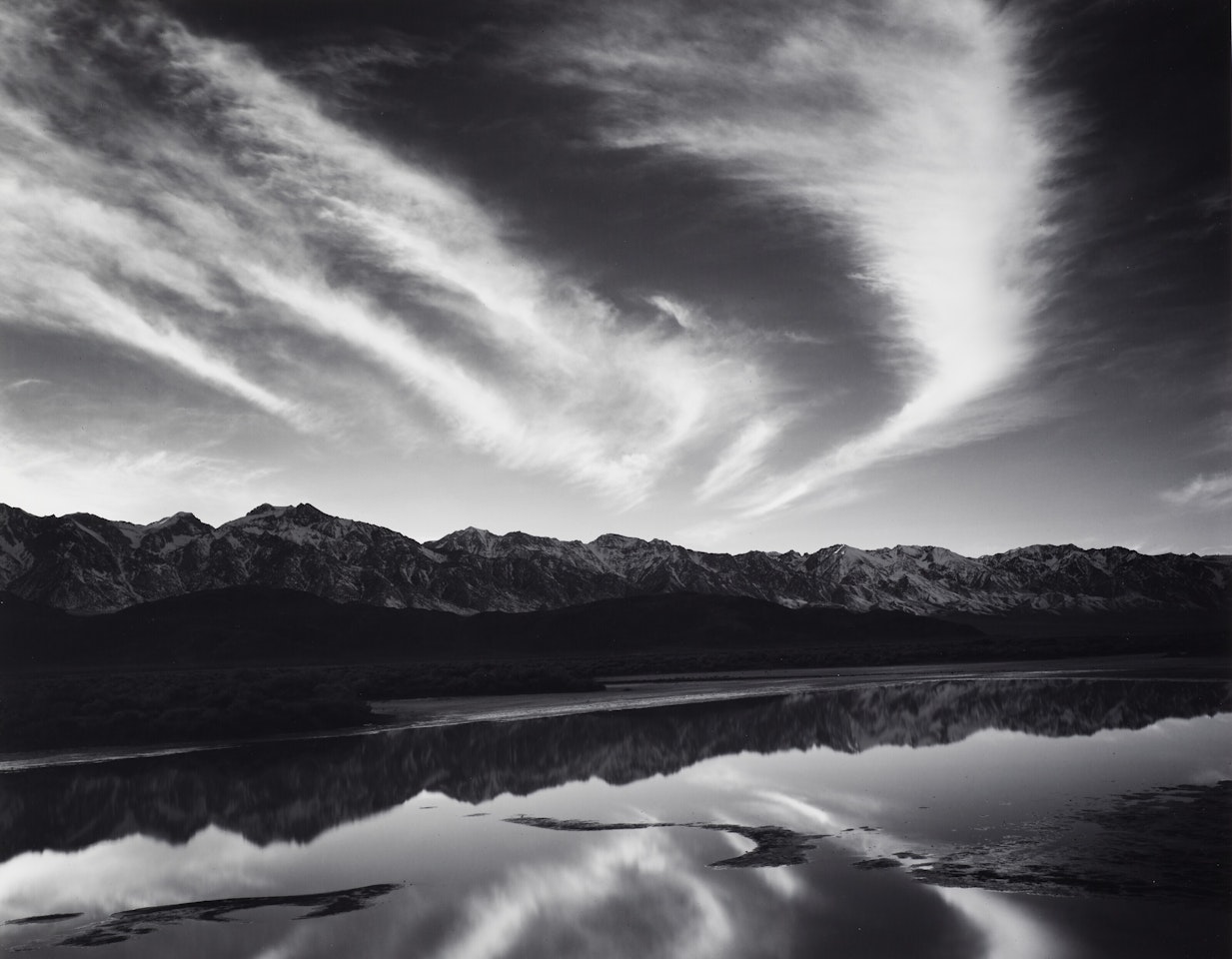 Evening Clouds and Pool, East Side of the Sierra from the Owens Valley, California, c. 1962 by Ansel Adams