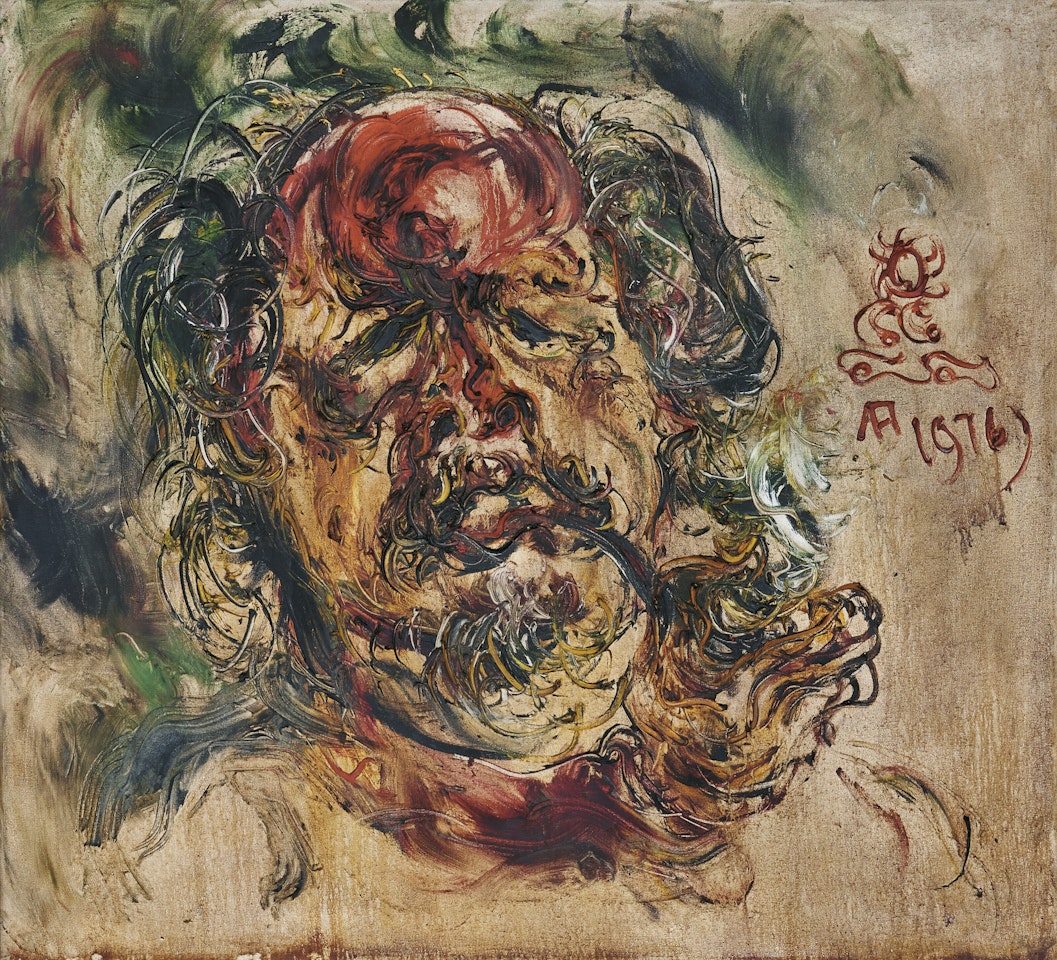 Self Portrait with Pipe by Affandi