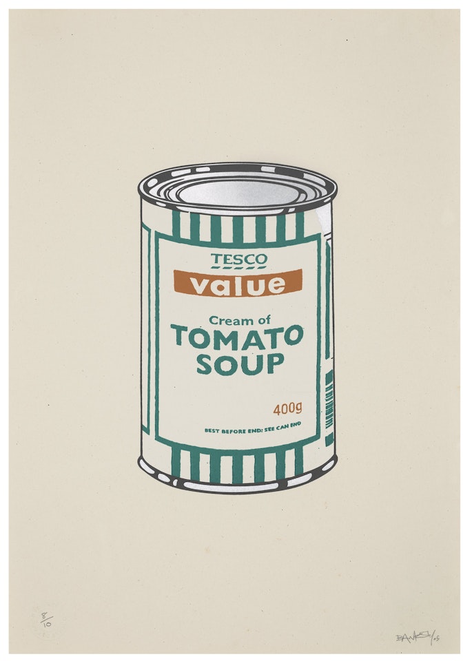 Soup Can - White / Emerald / Tan by Banksy