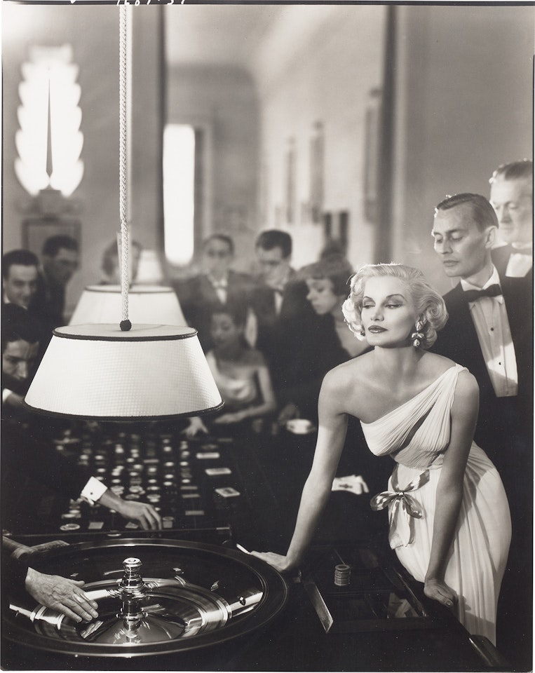 Sunny Harnett, Evening dress by Grès, Casino, Le Touquet, August by Richard Avedon