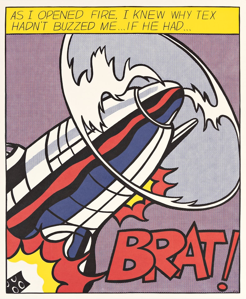 As I Opened Fire Poster, Triptych by Roy Lichtenstein