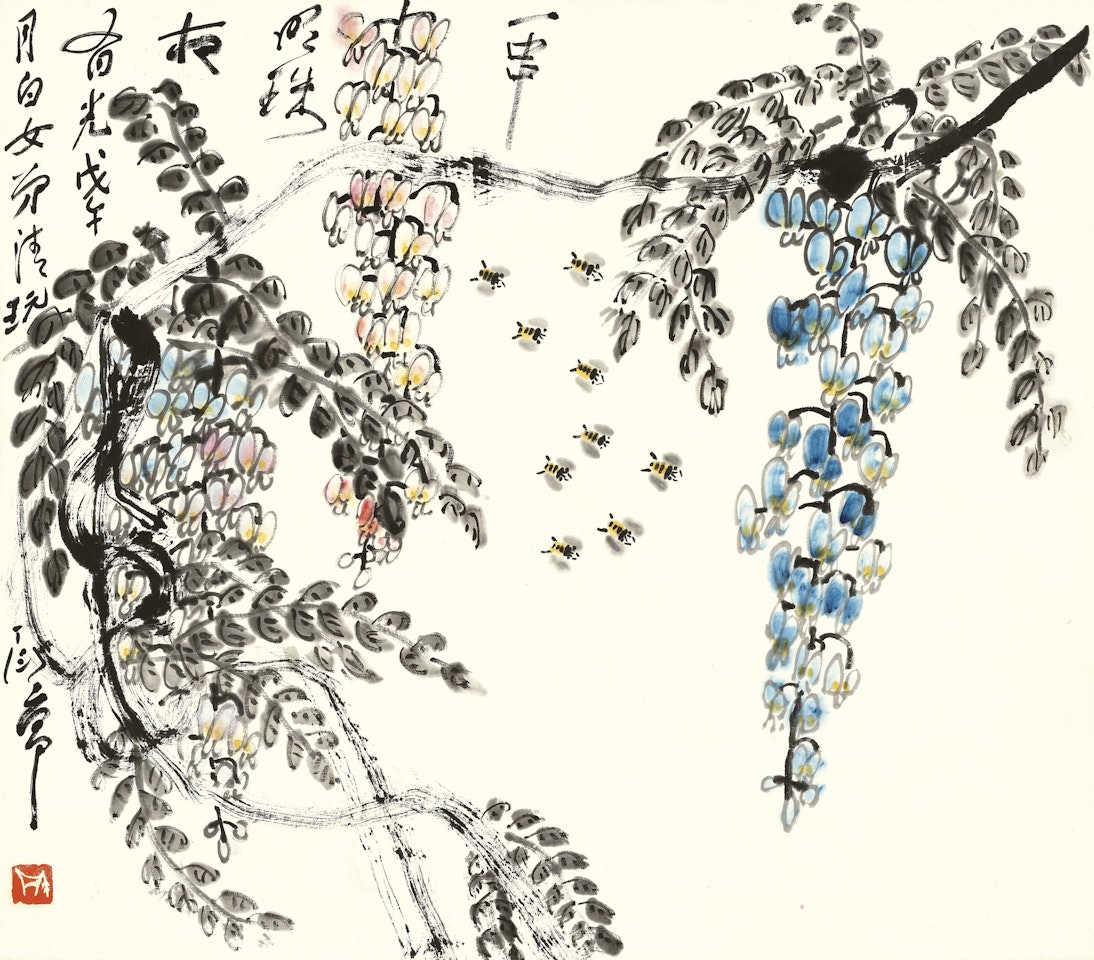 Wisteria & Bees by Ding Yanyong