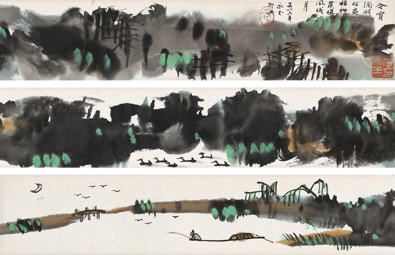 By the Willows by Huang Yongyu