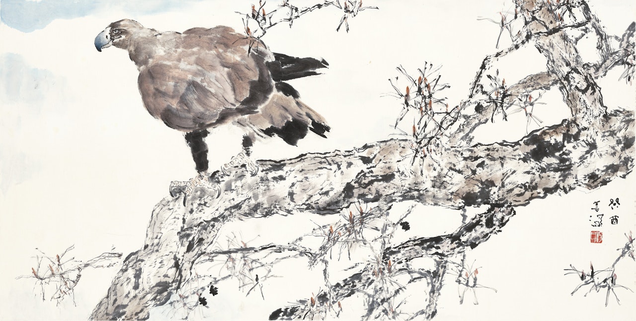 Eagle on Pine by Yang Shanshen