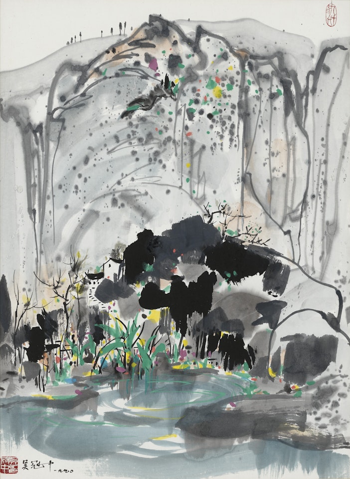Cliffside Village by Wu Guanzhong