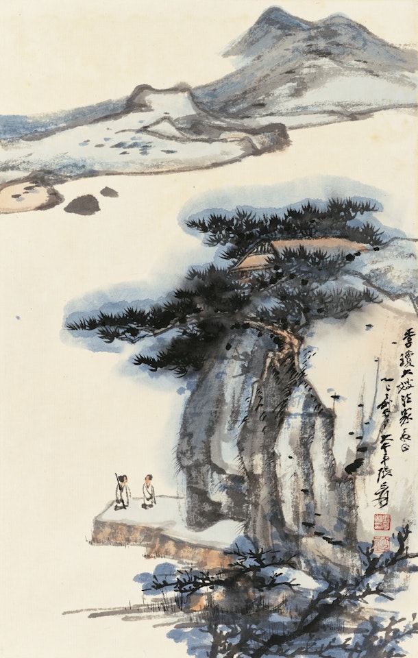 Conversation by the River by Zhang Daqian
