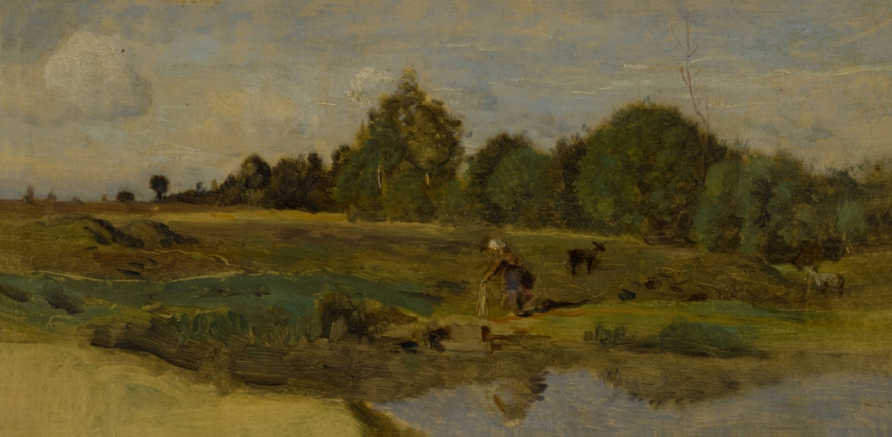 Prairies dans la Sarthe by Jean Baptiste Camille Corot
