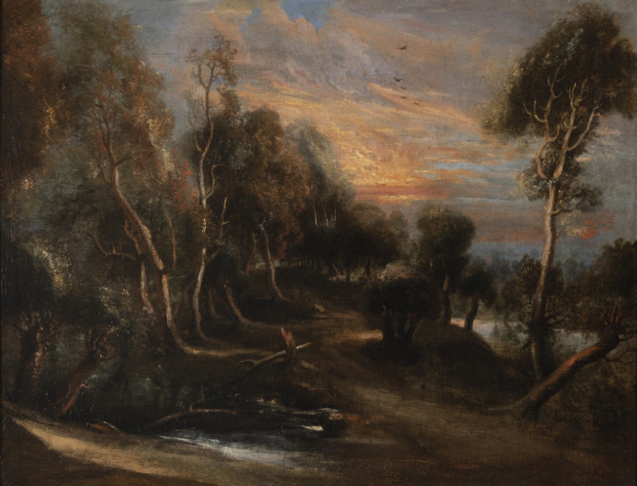 A wooded landscape at sunset by Peter Paul Rubens