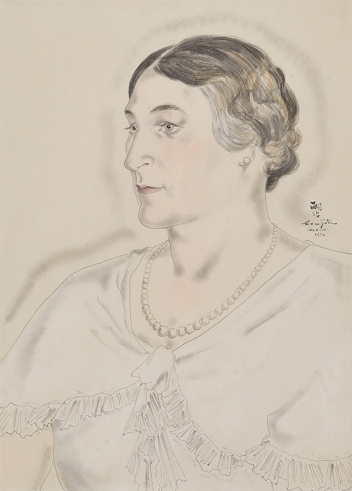 Portrait of a lady by Leonard Tsuguharu Foujita