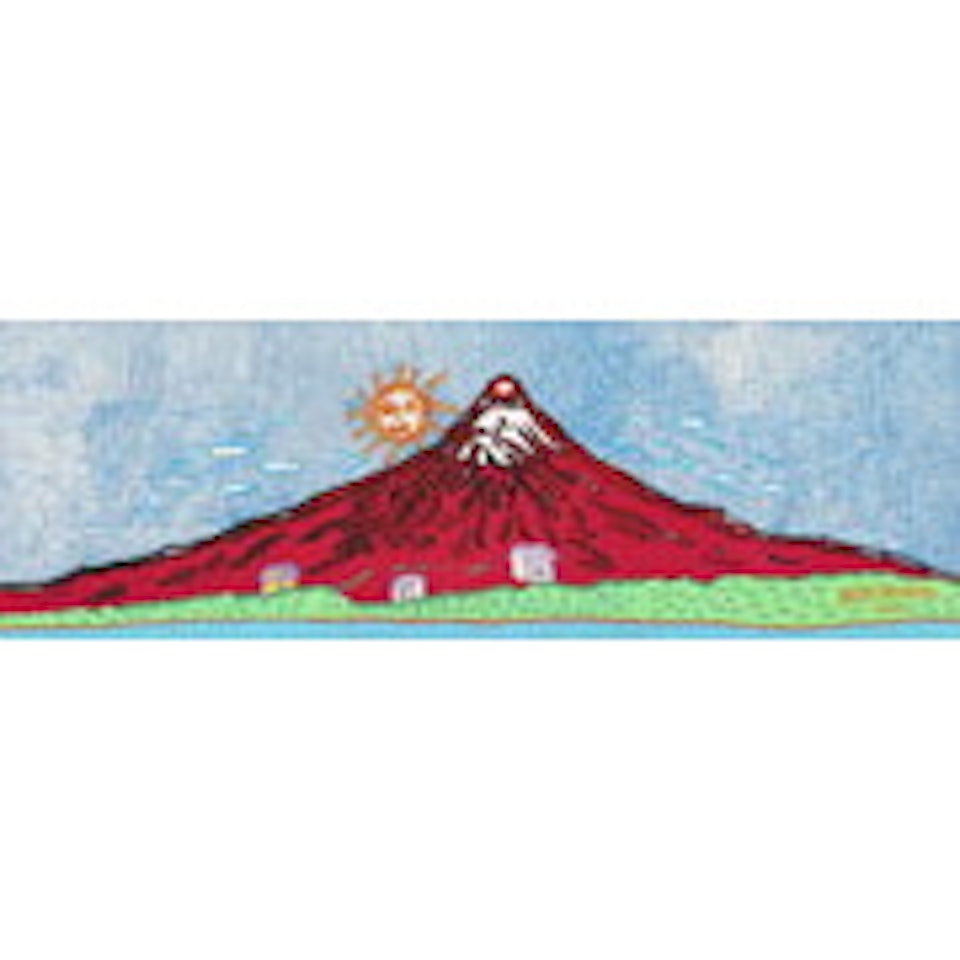 MT. FUJI IN SEVEN COLOURS, RED - MT. FUJI, I LOVE by Yayoi Kusama