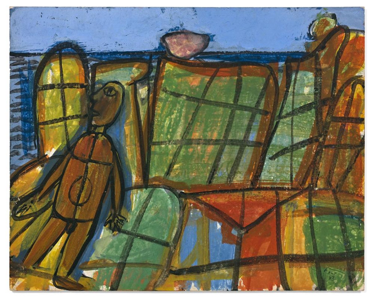 BAIGNEUSE AUX ROCHERS (CASSIS) by Jean Dubuffet