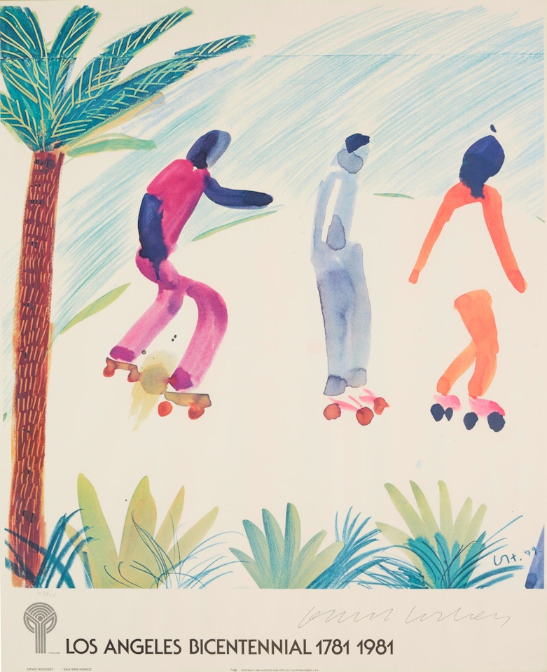 Los Angeles Bicentennial,  (Skaters Venice) by David Hockney