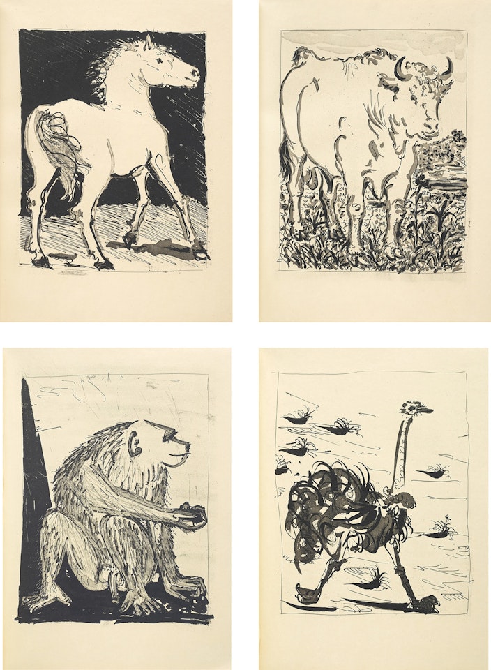 Eaux-fortes originale pour des textes de Buffon (Histoire naturelle) [Original Etchings for Texts by Buffon (Natural History )] (Bl. 328-358, Ba. 575-605, C. 37) by Pablo Picasso