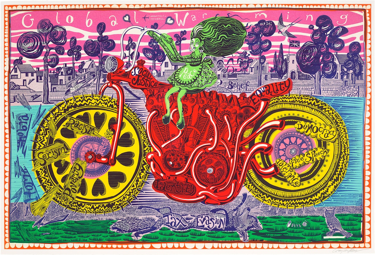 Selfie with Political Causes by Grayson Perry