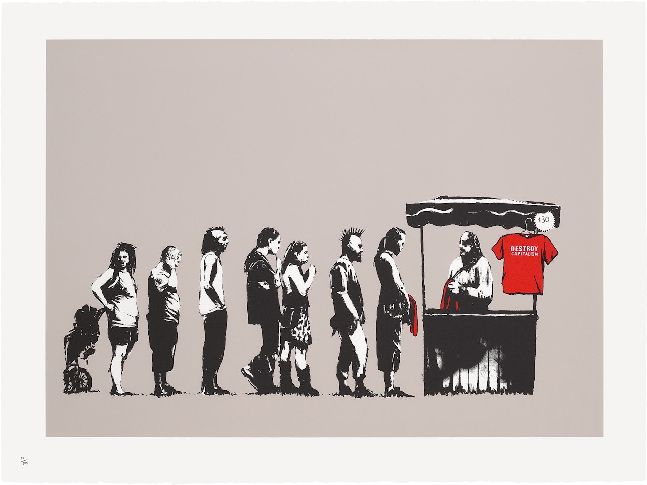 Festival (Destroy Capitalism), from Barely Legal by Banksy