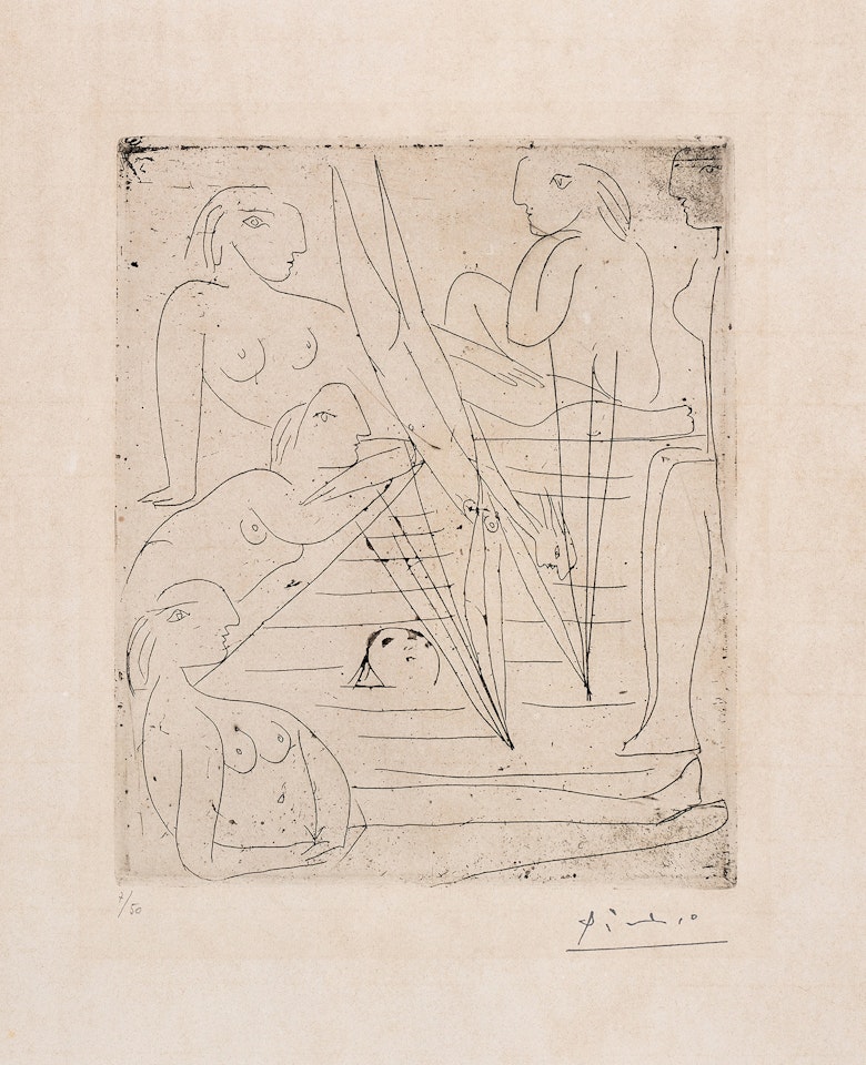 Baigneuses à la piscine (Bathers at the Pool) (Bl. 242, Ba. 270) by Pablo Picasso