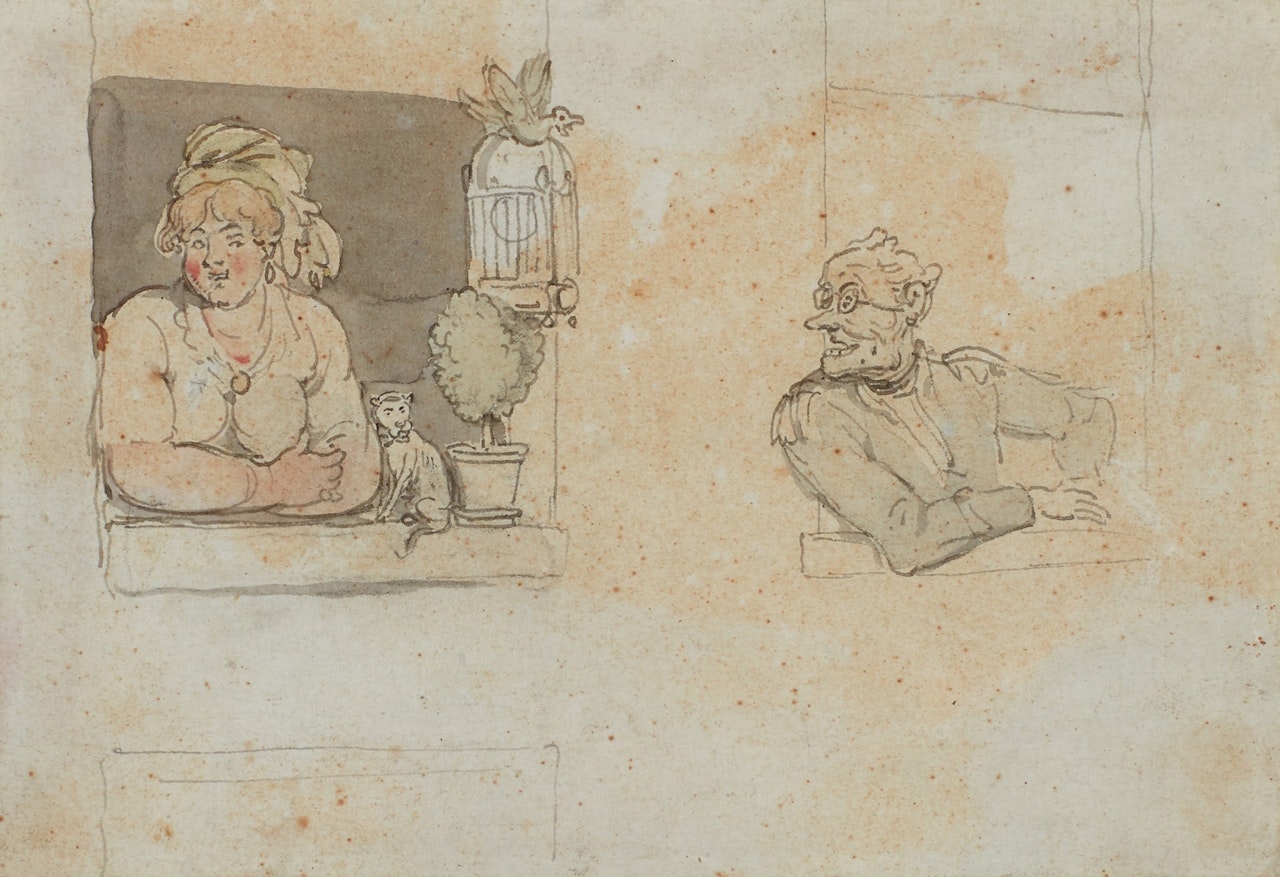 The Window Conversation by Thomas Rowlandson