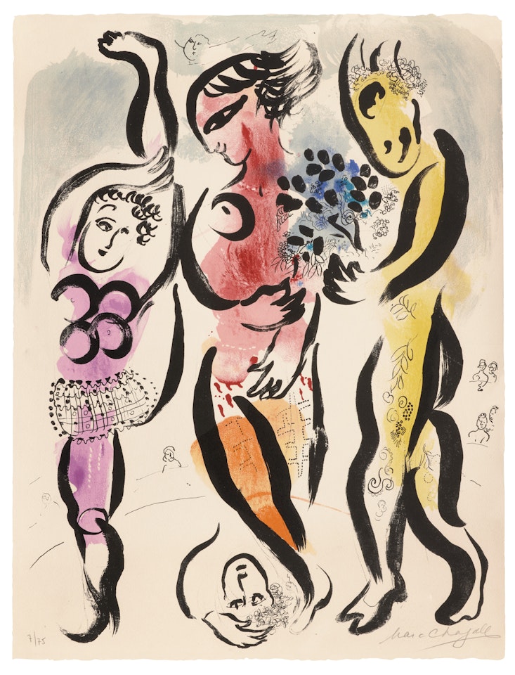 Les Trois Acrobates by Marc Chagall